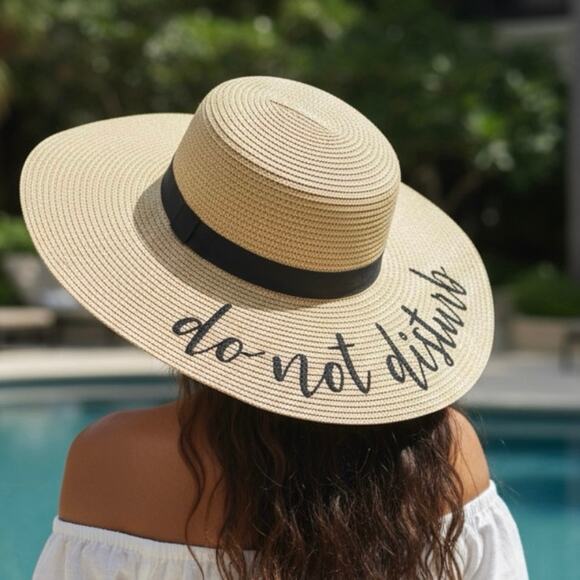 Do not disturb - Floppy Sun Hat | Wide Brim | Straw Beach Hat - easy travel - Picture 2 of 16